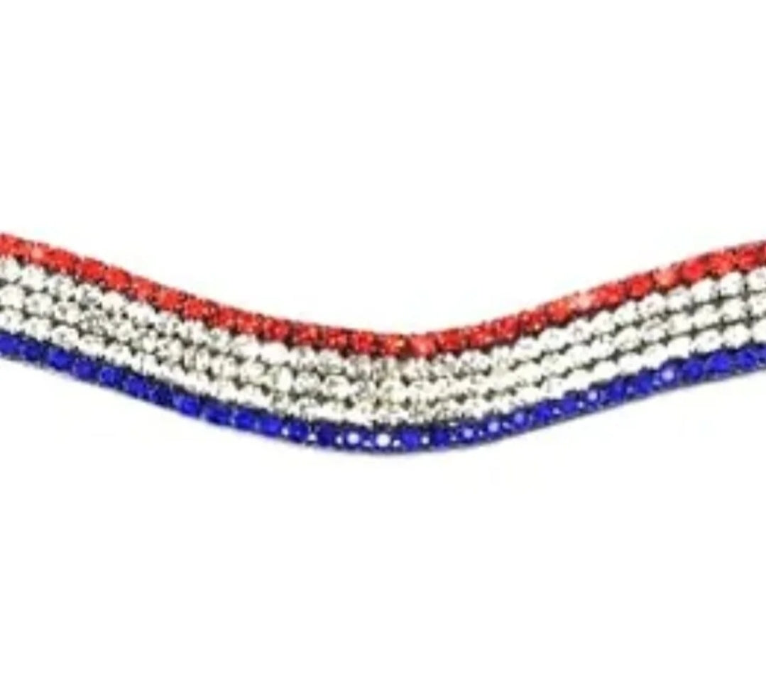 Ovega frontriem strass 5 rijen diverse kleuren